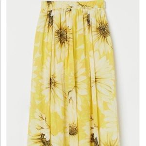 H&M Sunflower Midi Skirt